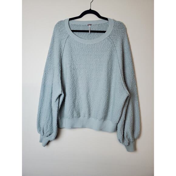 Free People Small Top Boucle My Friend Balloon Sleeve Oversized Pullover - Picture 2 of 11